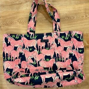 Simply Southern Pink and Navy Zebra Tote